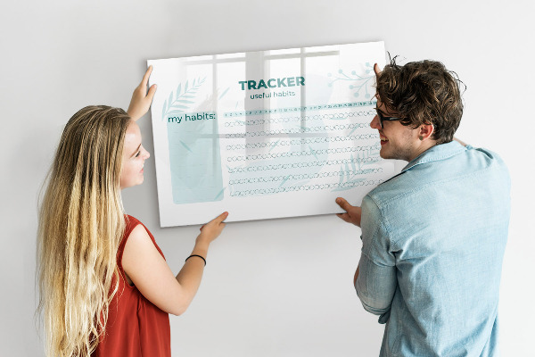 Dry erase board magnetic Tracking useful habits every day