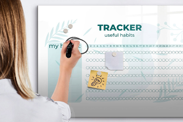 Dry erase board magnetic Tracking useful habits every day