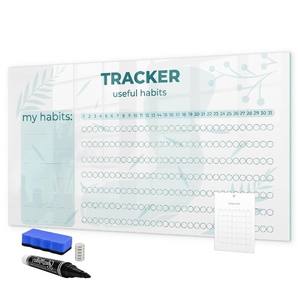 Dry erase board magnetic Tracking useful habits every day