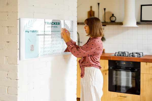 Dry erase board magnetic Tracking useful habits every day