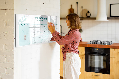 Dry erase board magnetic Tracking useful habits every day