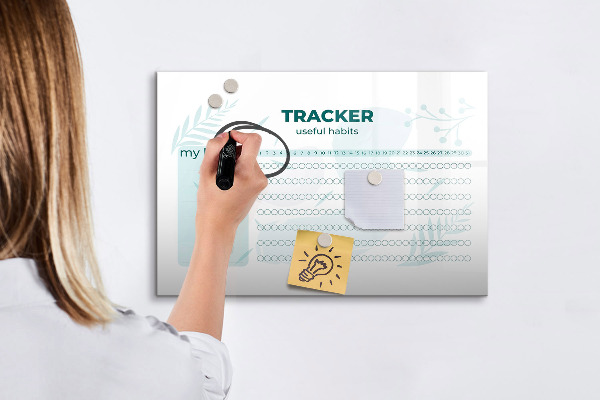 Dry erase board magnetic Tracking useful habits every day