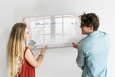 Dry erase board magnetic Monthly planner with space for photos