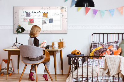 Dry erase board magnetic Monthly planner with space for photos