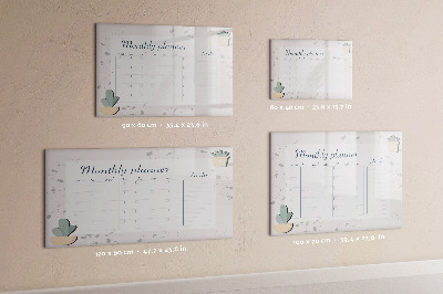 Dry erase board magnetic Monthly planner with space for photos