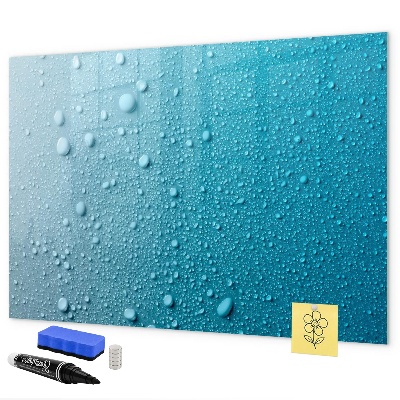 Magnetic dry erase board Blue board with magnets and photos
