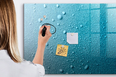 Magnetic dry erase board Blue board with magnets and photos