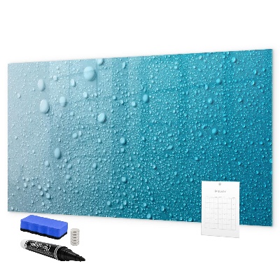 Magnetic dry erase board Blue board with magnets and photos