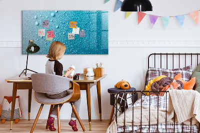 Magnetic dry erase board Blue board with magnets and photos