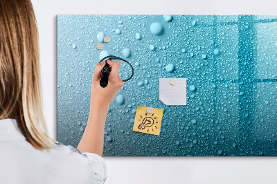Magnetic dry erase board Blue board with magnets and photos