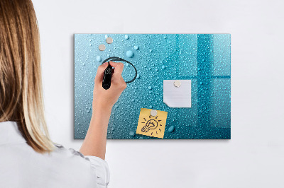 Magnetic dry erase board Blue board with magnets and photos