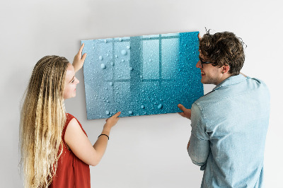 Magnetic dry erase board Blue board with magnets and photos