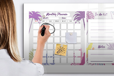 Magnetic dry erase board Monthly planner with space for photos