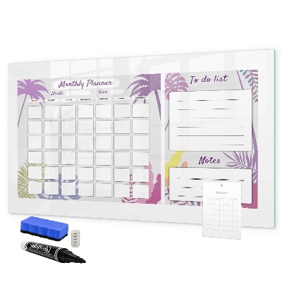 Magnetic dry erase board Monthly planner with space for photos