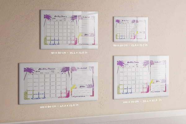 Magnetic dry erase board Monthly planner with space for photos