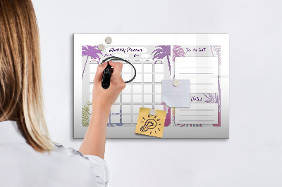 Magnetic dry erase board Monthly planner with space for photos