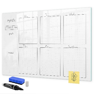 Dry erase board magnetic Monthly planner with space for photos