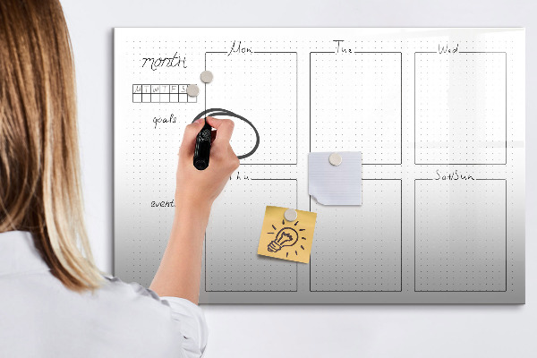 Dry erase board magnetic Monthly planner with space for photos