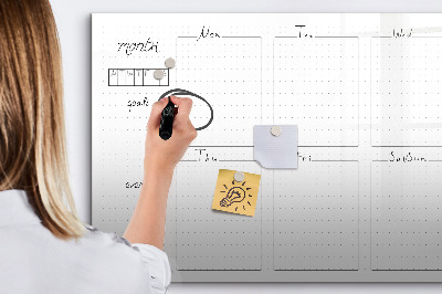 Dry erase board magnetic Monthly planner with space for photos
