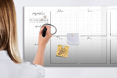 Dry erase board magnetic Monthly planner with space for photos
