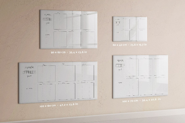 Dry erase board magnetic Monthly planner with space for photos