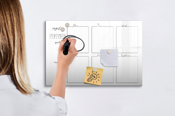 Dry erase board magnetic Monthly planner with space for photos