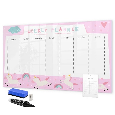 Magnetic dry erase board Unicorn Weekly Planner