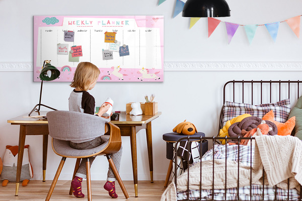 Magnetic dry erase board Unicorn Weekly Planner
