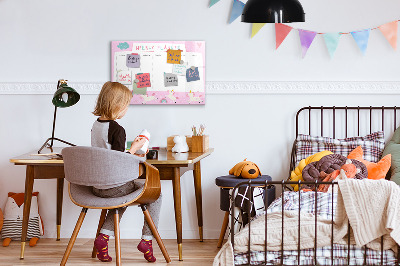 Magnetic dry erase board Unicorn Weekly Planner