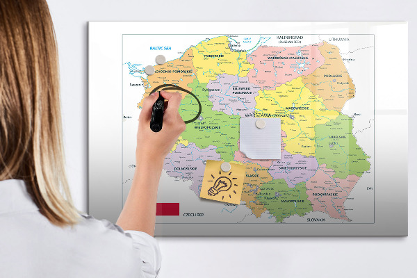 Magnetic dry erase board Interactive map with places of remembrance