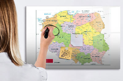 Magnetic dry erase board Interactive map with places of remembrance