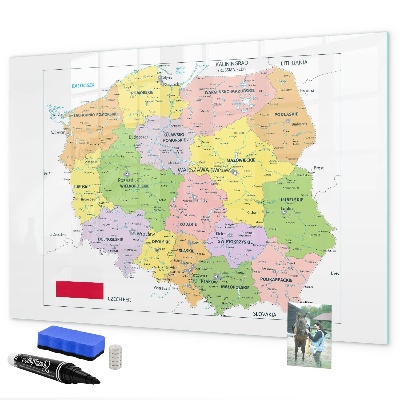 Magnetic dry erase board Interactive map with places of remembrance