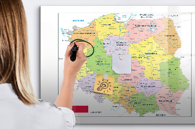 Magnetic dry erase board Interactive map with places of remembrance
