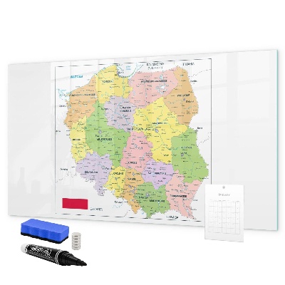 Magnetic dry erase board Interactive map with places of remembrance
