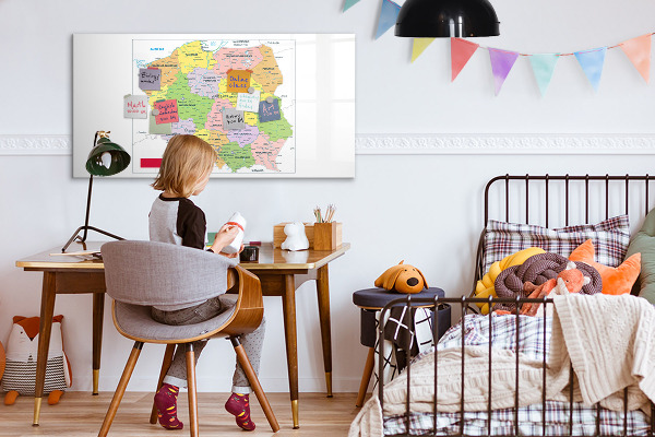 Magnetic dry erase board Interactive map with places of remembrance