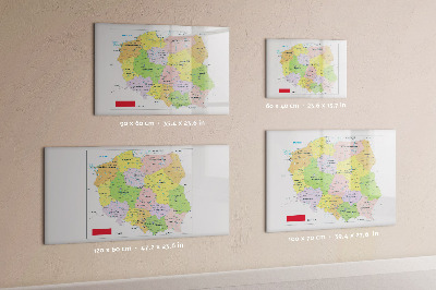 Magnetic dry erase board Interactive map with places of remembrance