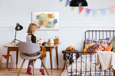 Magnetic dry erase board Interactive map with places of remembrance