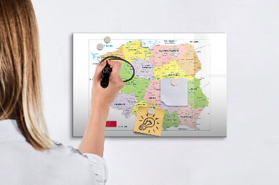 Magnetic dry erase board Interactive map with places of remembrance