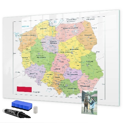 Magnetic dry erase board Interactive map with places of remembrance