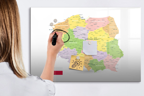 Dry erase board magnetic Interactive map of Poland for personalization