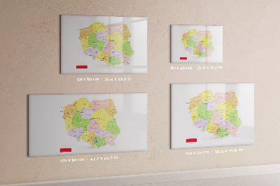 Dry erase board magnetic Interactive map of Poland for personalization