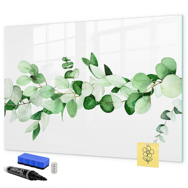 Magnetic dry erase board Green board for photos and notes