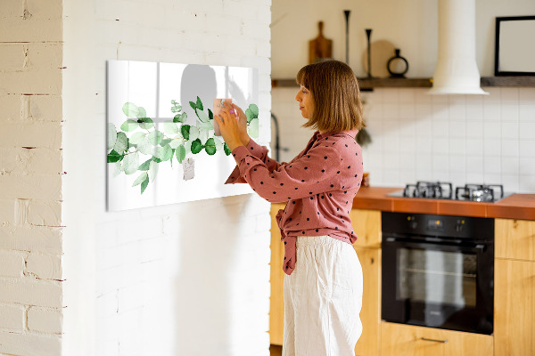 Magnetic dry erase board Green board for photos and notes
