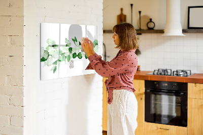 Magnetic dry erase board Green board for photos and notes