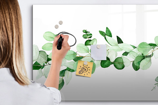 Magnetic dry erase board Green board for photos and notes