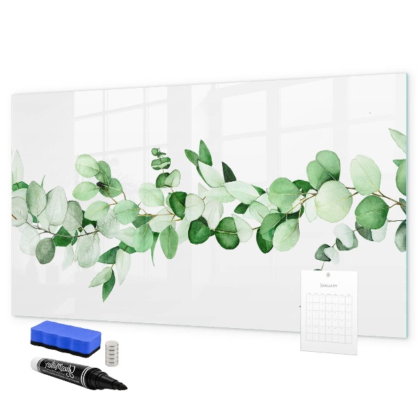 Magnetic dry erase board Green board for photos and notes