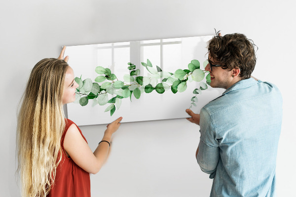 Magnetic dry erase board Green board for photos and notes