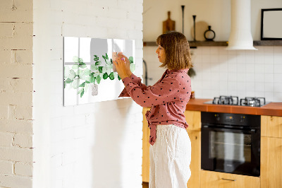 Magnetic dry erase board Green board for photos and notes