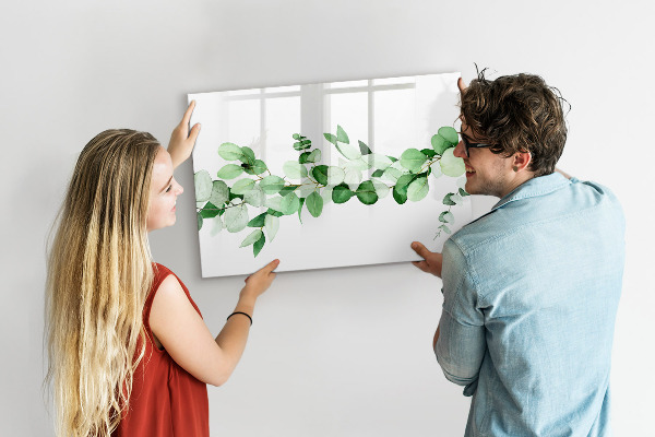 Magnetic dry erase board Green board for photos and notes
