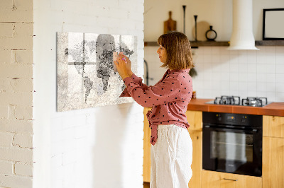 Magnetic dry erase board World map with photo locations